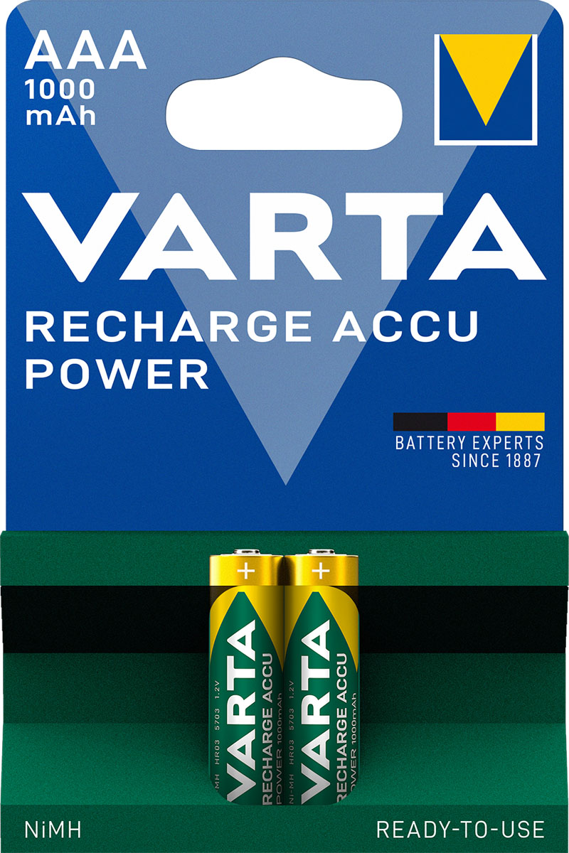 Varta Akku Recharge Accu Power Micro AAA NiMH 1000mAh (2er Blister)