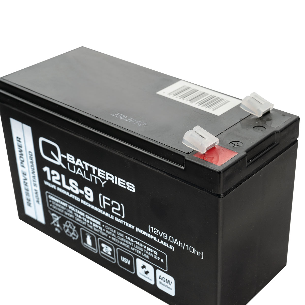 Q-Batteries 12LS-9 12V 9Ah F2 Blei-Vlies-Akku AGM 12 Jahre