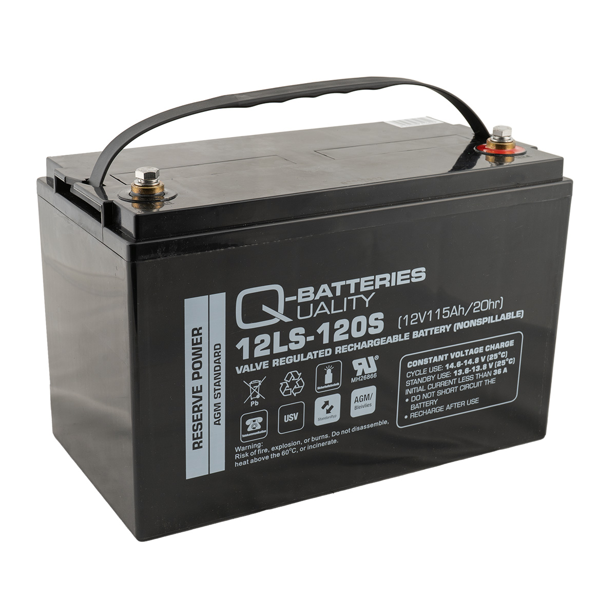 Q-Batteries 12LS-120S / 12V - 115Ah Blei Akku Standard-Typ AGM 10 Jahres Typ
