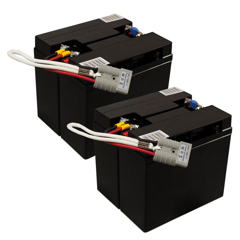 Ersatzakku für APC-Back-UPS RBC11 - fertiges Batterie-Modul zum Austausch  Der konfektionierte Batterie-Satz besteht aus 2 Packs mit je 2 Akkus und Kabelanschlüsse