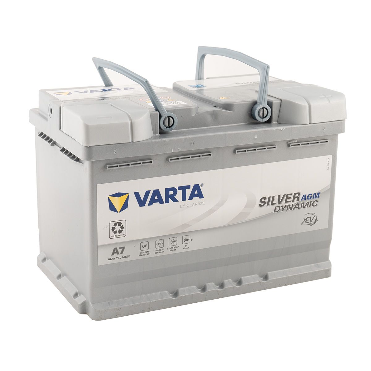 VARTA A7 Silver Dynamic AGM 12V 70Ah 760A Autobatterie Start-Stop 570 ...