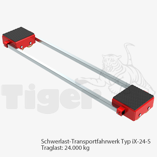 Schwerlast-Transportfahrwerke mit PU-Rollen zur 3-Punkt-Auflage TH: 180 mm