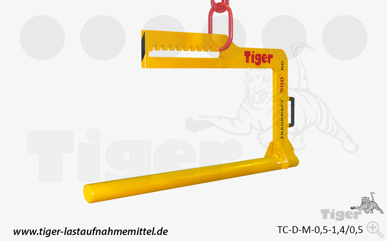 Tiger Sonder-C-Haken mit einem rundem 3-4 Tragdorn und manuellem Gewichtsausgleich