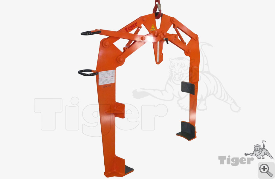 Tiger Sonder-Universal 2-Arm-Formschlußgreifer mit Prismenbacken und Unterfassgreifplatten