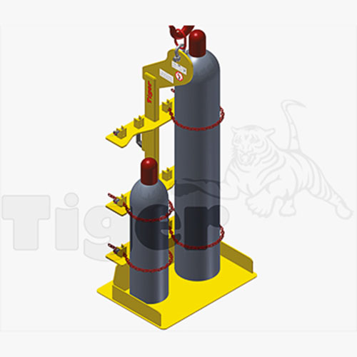 Tiger Gasflaschenheber zum Transport von Stahlflaschen mit dem Kran