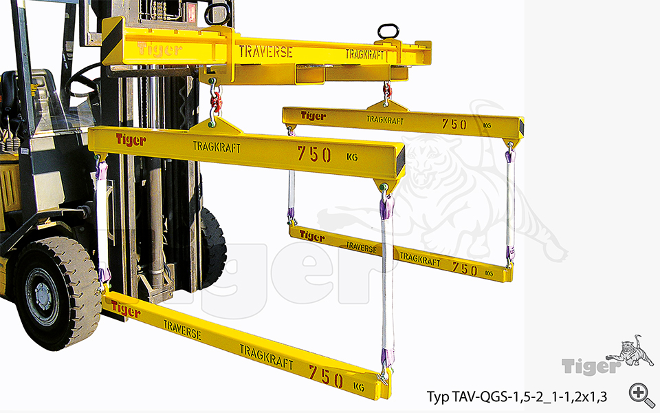 Tiger Sonder-Stapler-Quertraverse mit zwei Querholmen mit vier PE-Strängen und zwei Aufnahmebalken