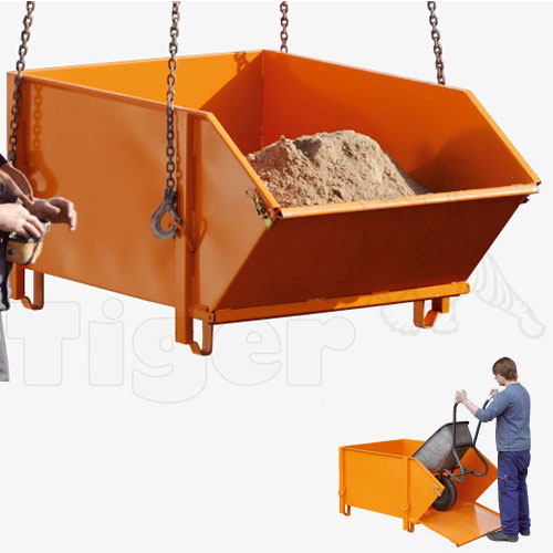 Baustoff-Behälter für den Bau zum Materialtransport auf der Baustelle