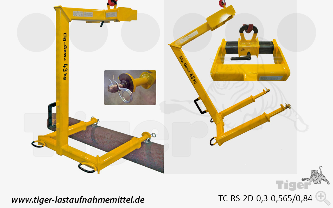 Tiger Sonder-C-Haken mit stufenlos verstellbarer Kranaufhängung und 2 Dornen