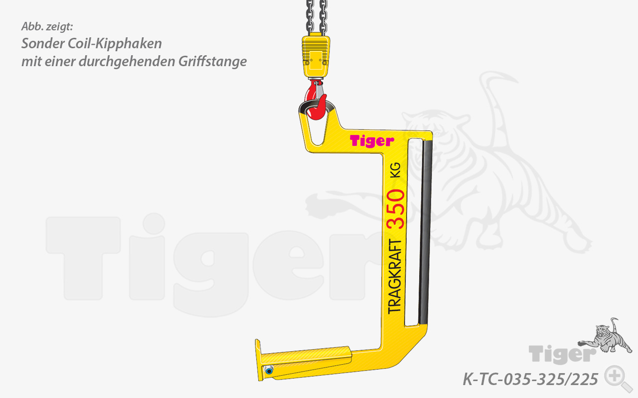 Tiger Sonder-Coil-Kipphaken zum Aufrichten und Ablegen von Coils