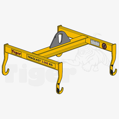 Tiger Sonder-Lamellenhaken-Traverse in H-Bauweise mit 4 feststehenden Lamellenhaken