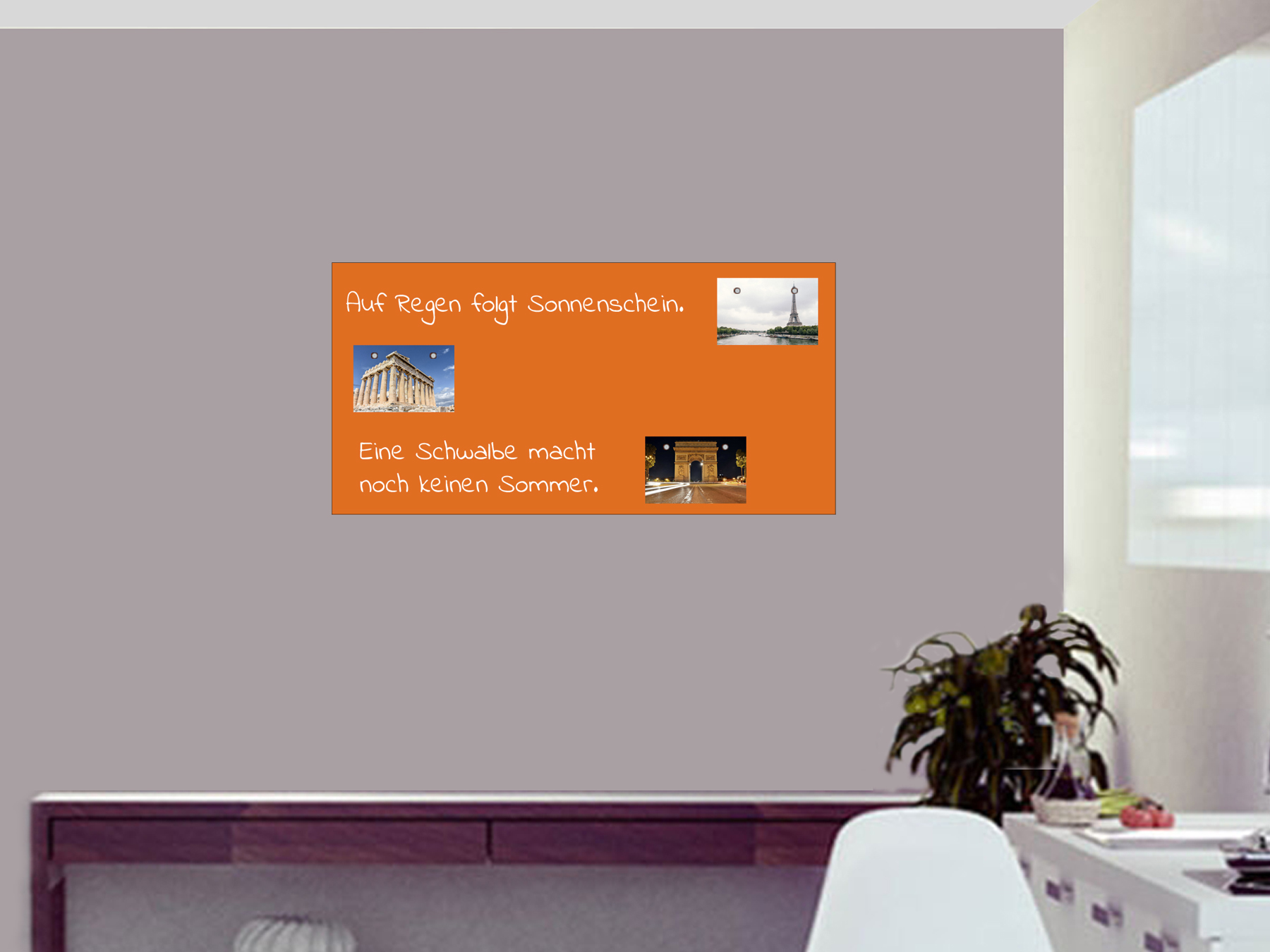 100x50cm | Selbstklebende magnetische Tafelfolie | Kreidestift | orange 100x50cm | Selbstklebende magnetische Tafelfolie | Kreidestift | orange