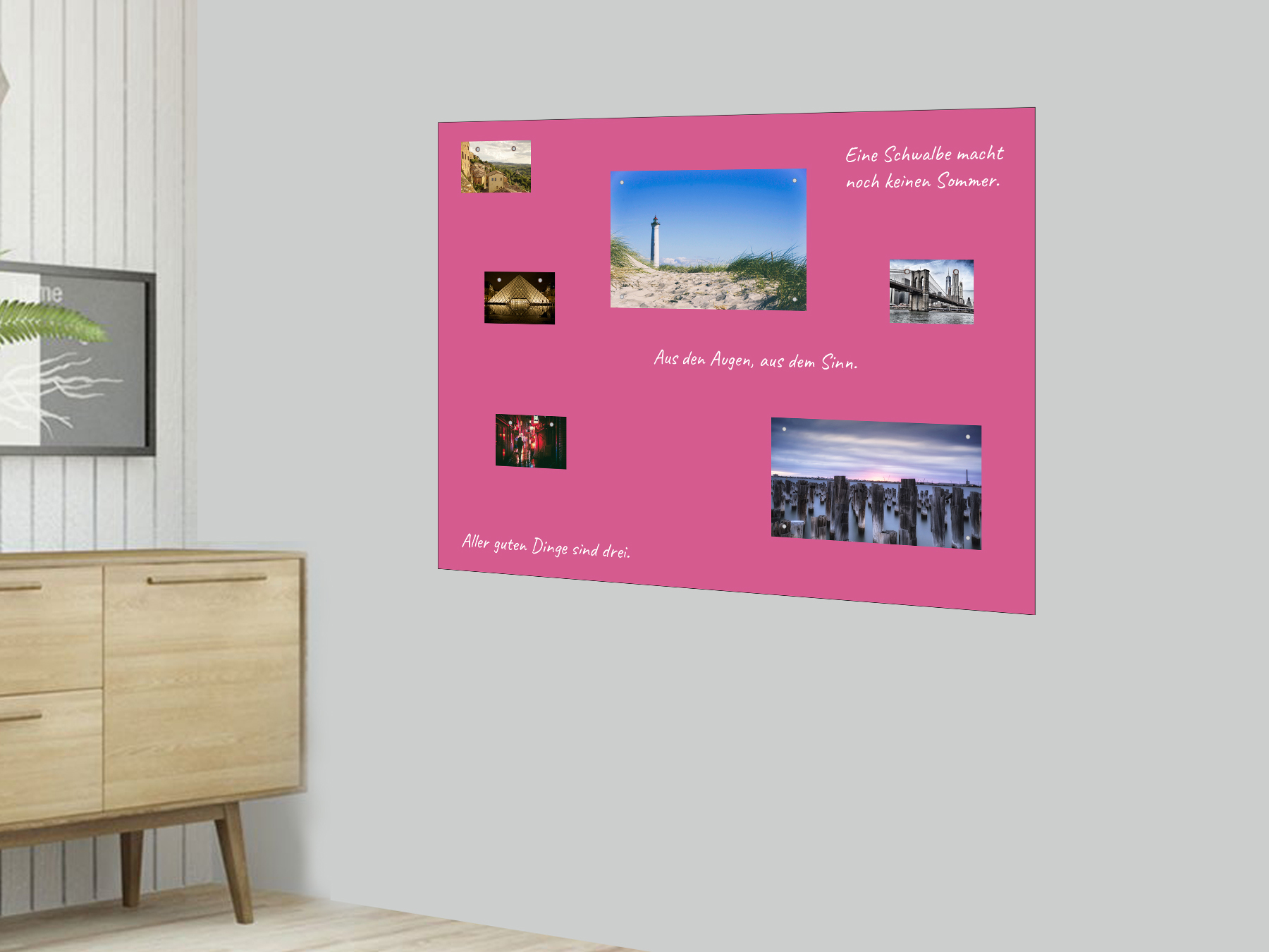 120x100cm | Selbstklebende magnetische Tafelfolie | Kreidestift | pink