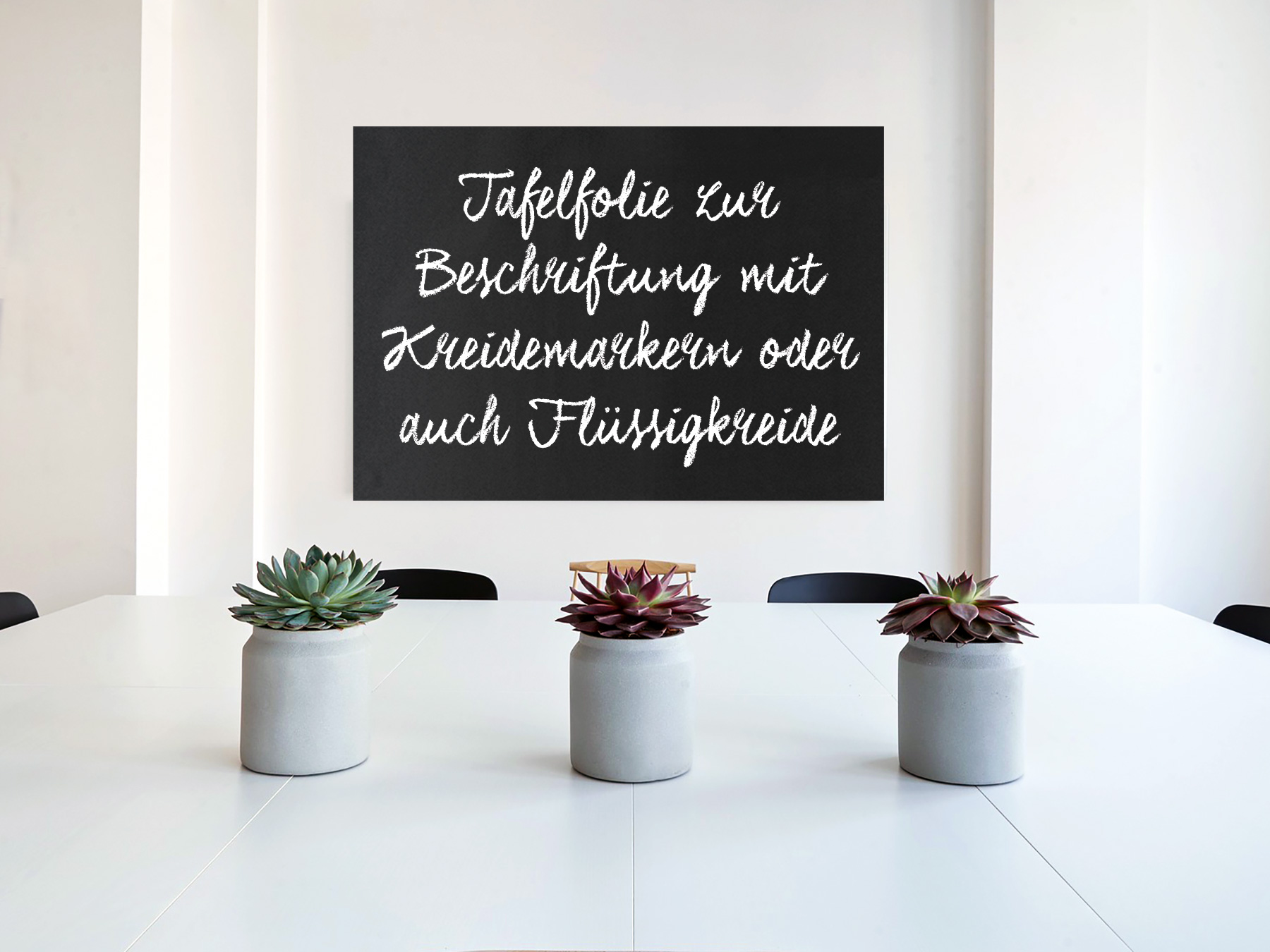 70 x 50 cm | Selbstklebende Tafelfolie | Kreide und Kreidestift | schwarz