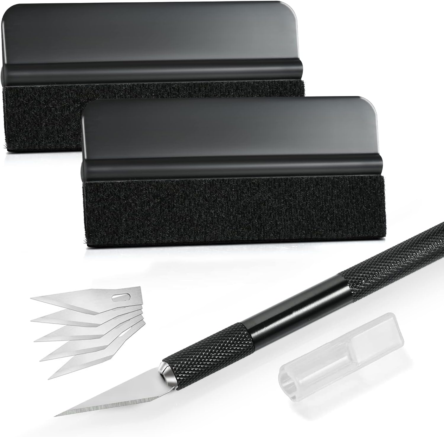 Folierungs-Werkzeug-Set mit Präzisionsmesser und Folienrakel (Schwarz) Folierungs-Werkzeug-Set mit Präzisionsmesser und Folienrakel (Schwarz)