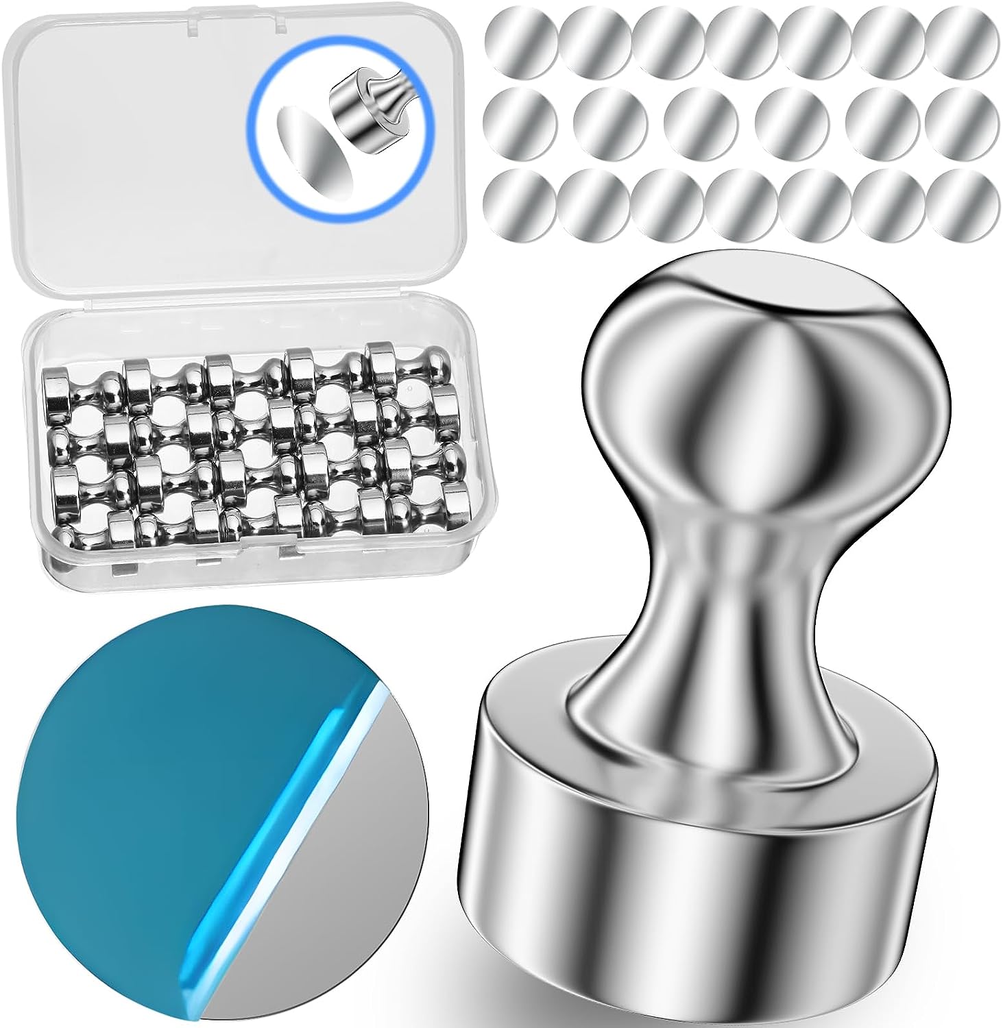 20er Pack Hochleistungs-Kegelmagnete-silber 12x16mm   20er Pack Hochleistungs-Kegelmagnete-silber 12x16mm