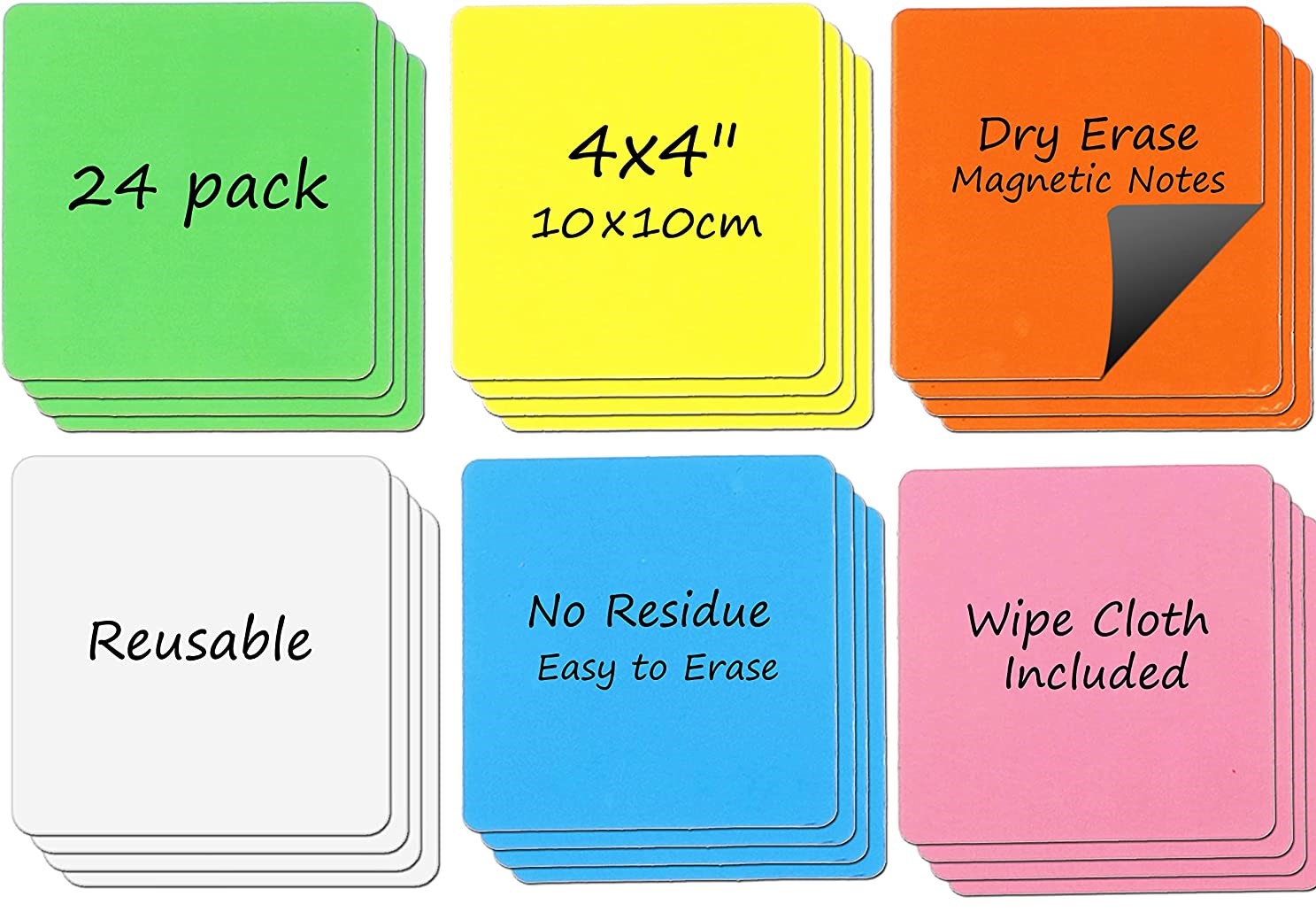 24x Whiteboard Etiketten | magnetische Rückseite | Magnetstreifen | Magnetfolie