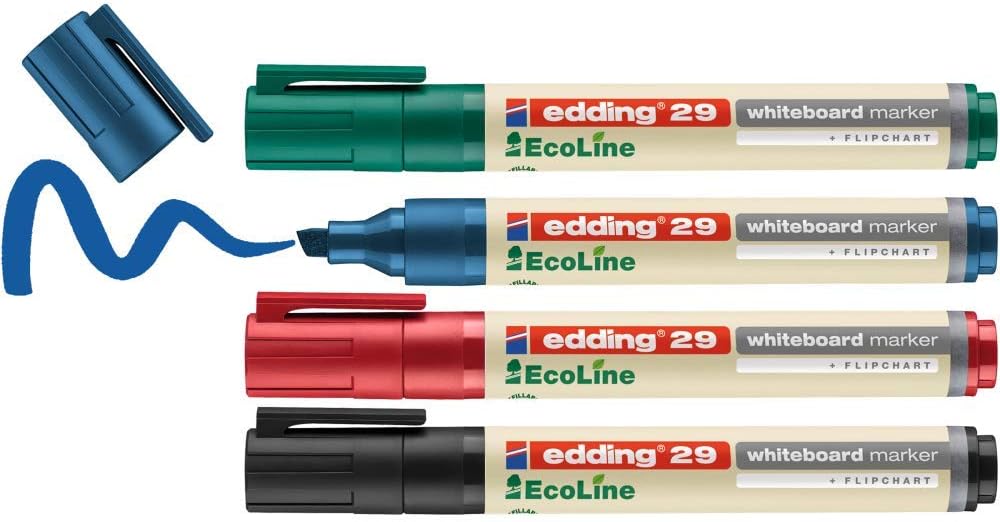 4er Set Whiteboardmarker EDDING® ECO-Line - SCHWARZ -  ROT - BLAU - GRÜN 4er Set Whiteboardmarker EDDING® ECO-Line - SCHWARZ -  ROT - BLAU - GRÜN