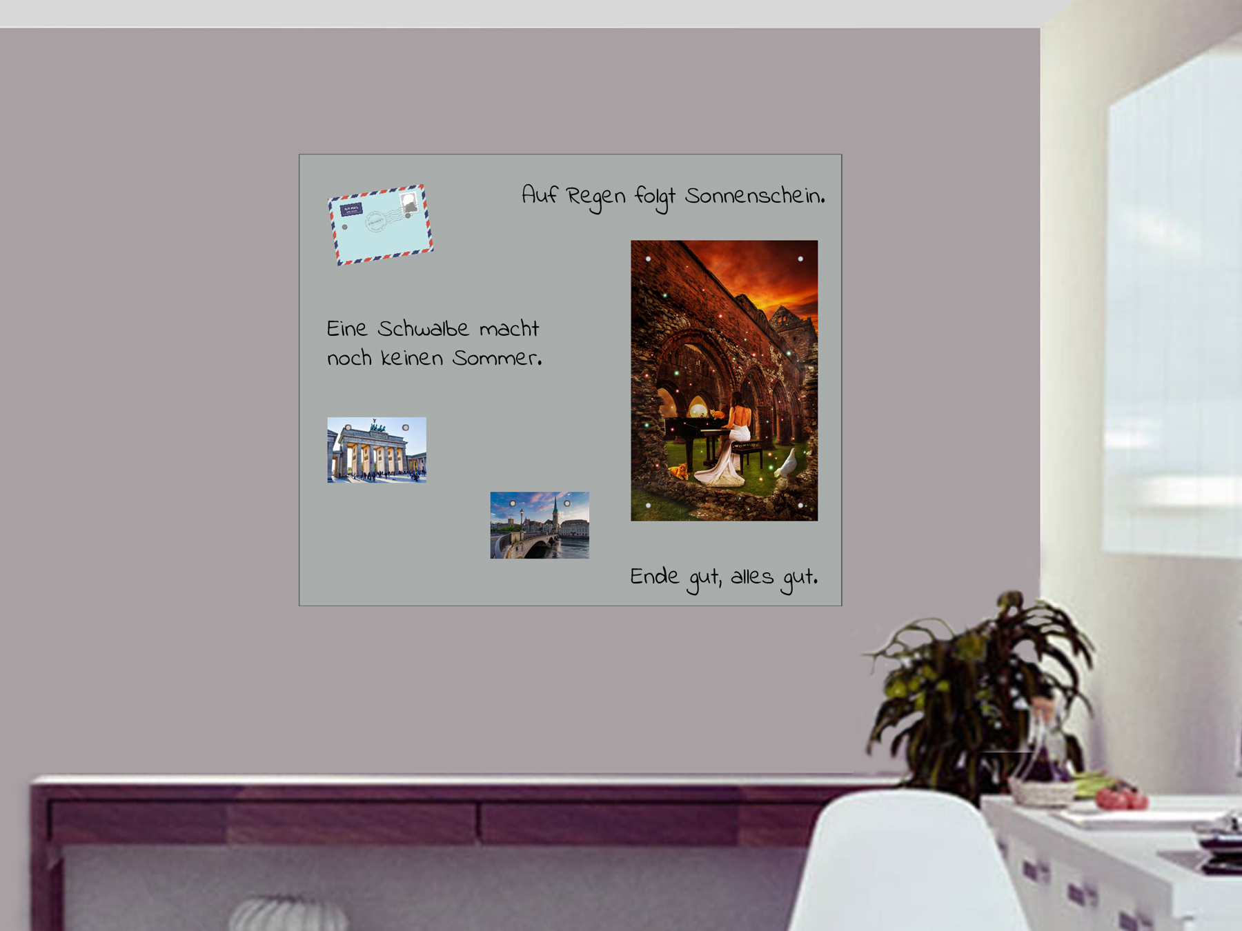 120x100cm | Selbstklebende magnetische Tafelfolie | Kreidestift | hellgrau 120x100cm | Selbstklebende magnetische Tafelfolie | Kreidestift | hellgrau