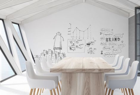 150x100cm | Whiteboardfolie | Weiss | Whiteboard | beschreibbare Tafel als Moodboard