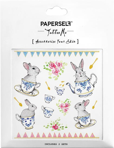 Paperself Tattoo Rabbit Tea Party ohne Hintergrund