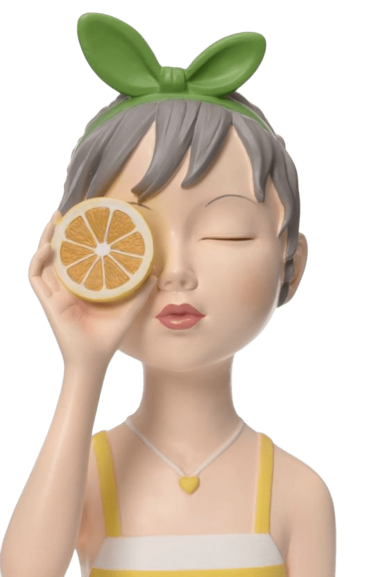 Dekofigur Mädchen mit Zitrone