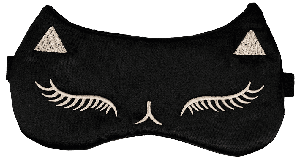 Katzen-Schlafmaske Schwarz ohne Hintergrund