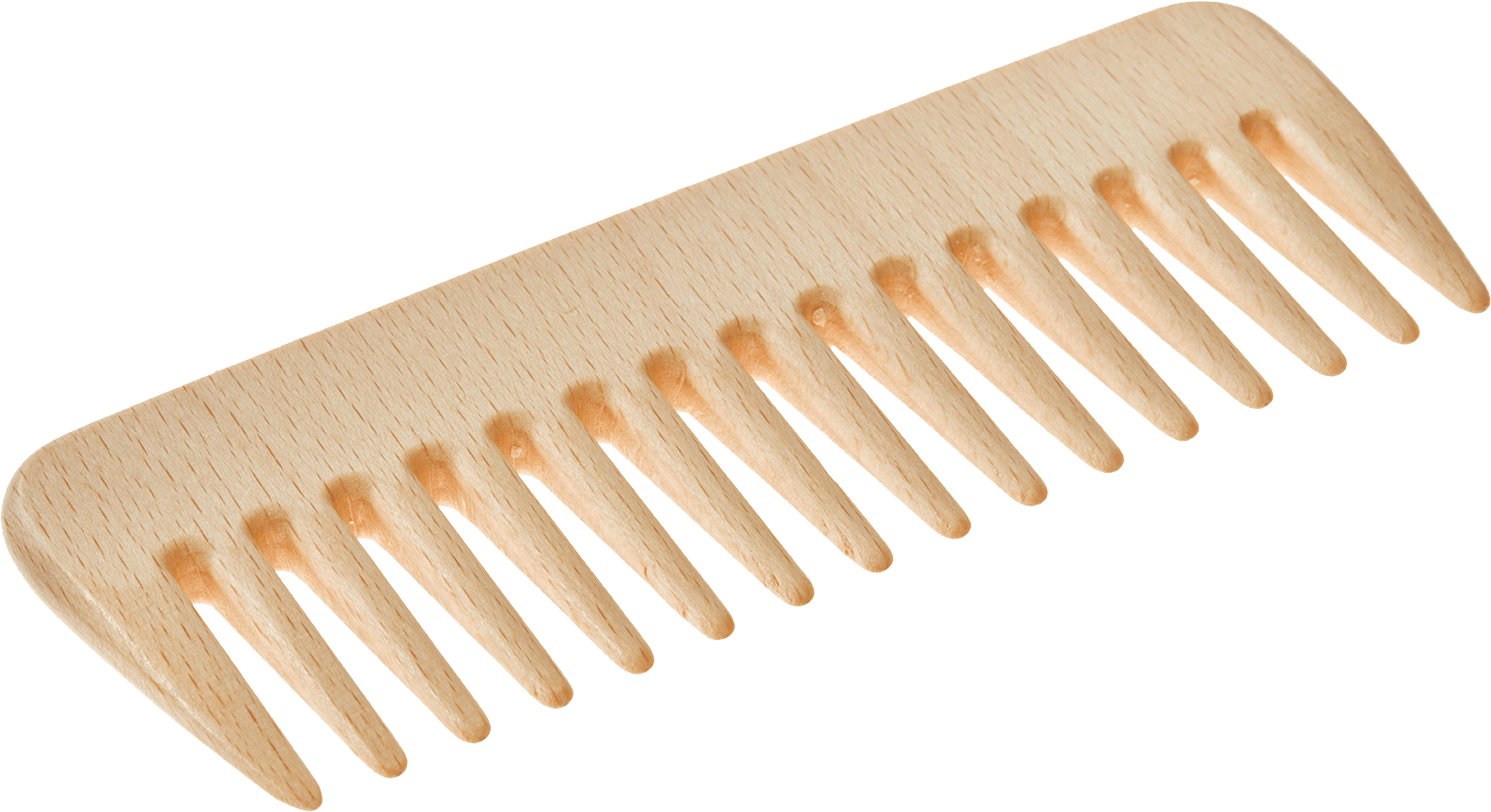Frisierkamm Holz grob 13 cm ohne Hintergrund