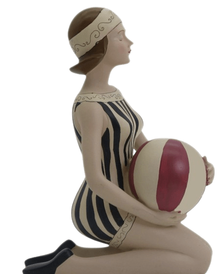 Pinup knieend mit Ball 1920
