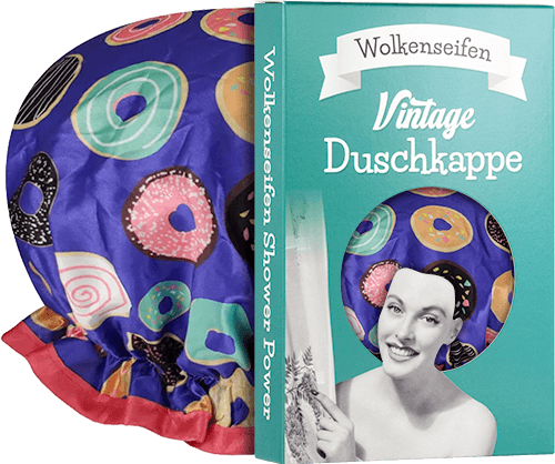 Showercap Turban Rosa mit Punkten