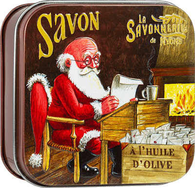 Weihnachtsseife Santa reading Letter Orange/Zimt