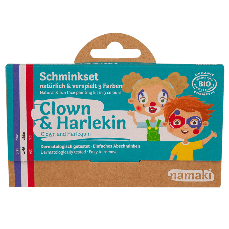 Namaki Bio-Gesichtsfarben-Set Clown & Harlekin ohne Hintergrund