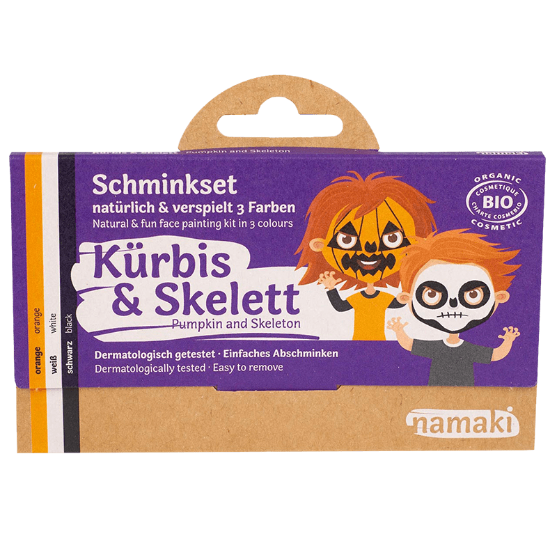 Namaki Bio-Gesichtsfarben-Set Kürbis & Skelett ohne Hintergrund