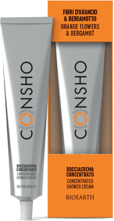 Bioearth Consho - konzentrierte Duschcreme Orangenblüte und Bergamotte ohne Hintergrund