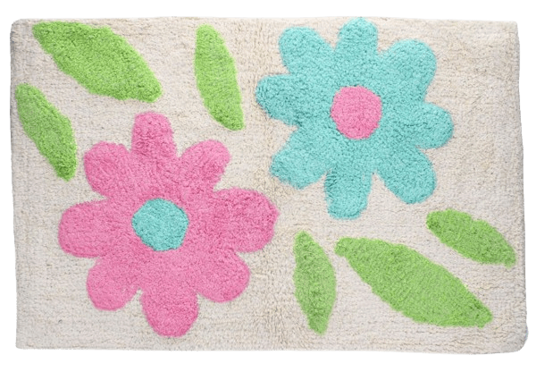 Badematte Pastell-Blumen