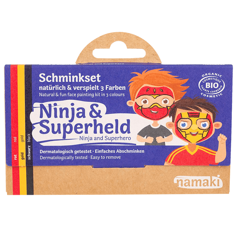 Namaki Bio-Gesichtsfarben-Set Ninja & Superheld ohne Hintergrund