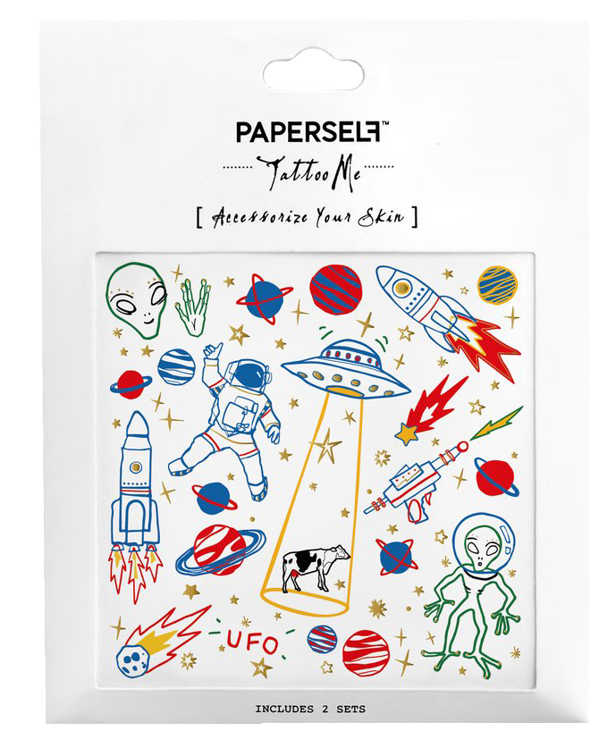 Paperself Tattoo Space Ufo Metallic ohne Hintergrund