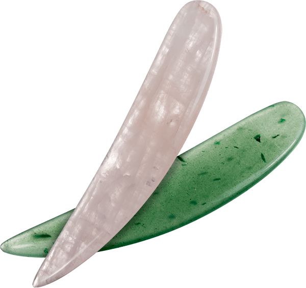 Edelsteinspatel - Mini Gua Sha Grüne Jade