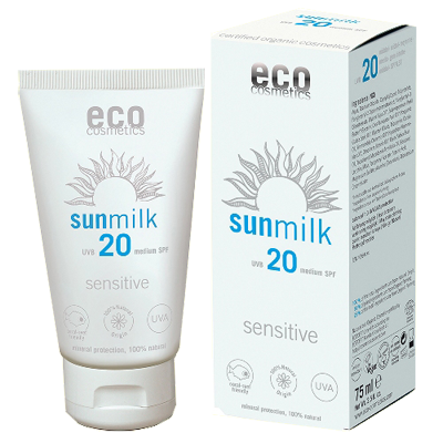 Eco Sonnenmilch LSF 20 sensitive ohne Hintergrund