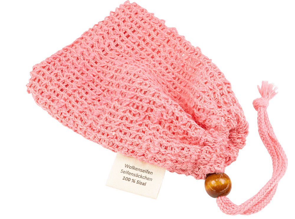Sisal-Seifensäckchen Pink ohne Hintergrund