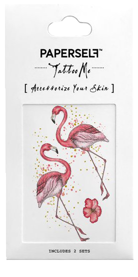 Paperself Tattoo Mini Flamingo ohne Hintergrund