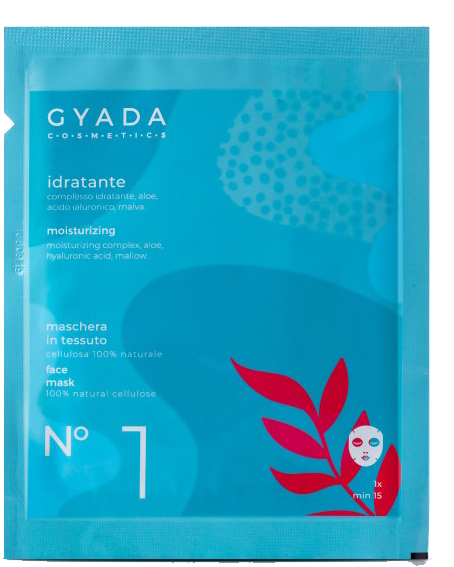 Gyada Cosmetics Feuchtigkeitsspendende Tuch-Gesichts-Maske No. 1 ohne Hintergrund