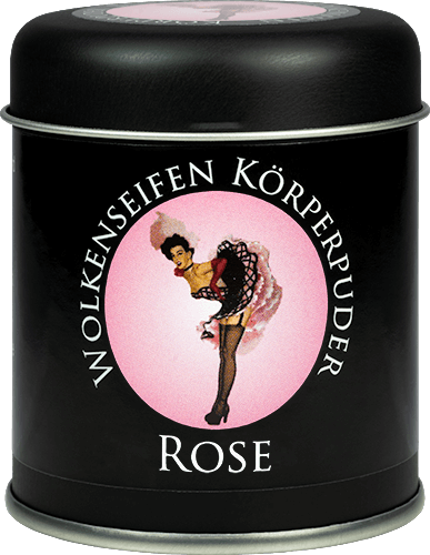 Trockenshampoo (Körperpuder) Rose Streudose ohne Hintergrund