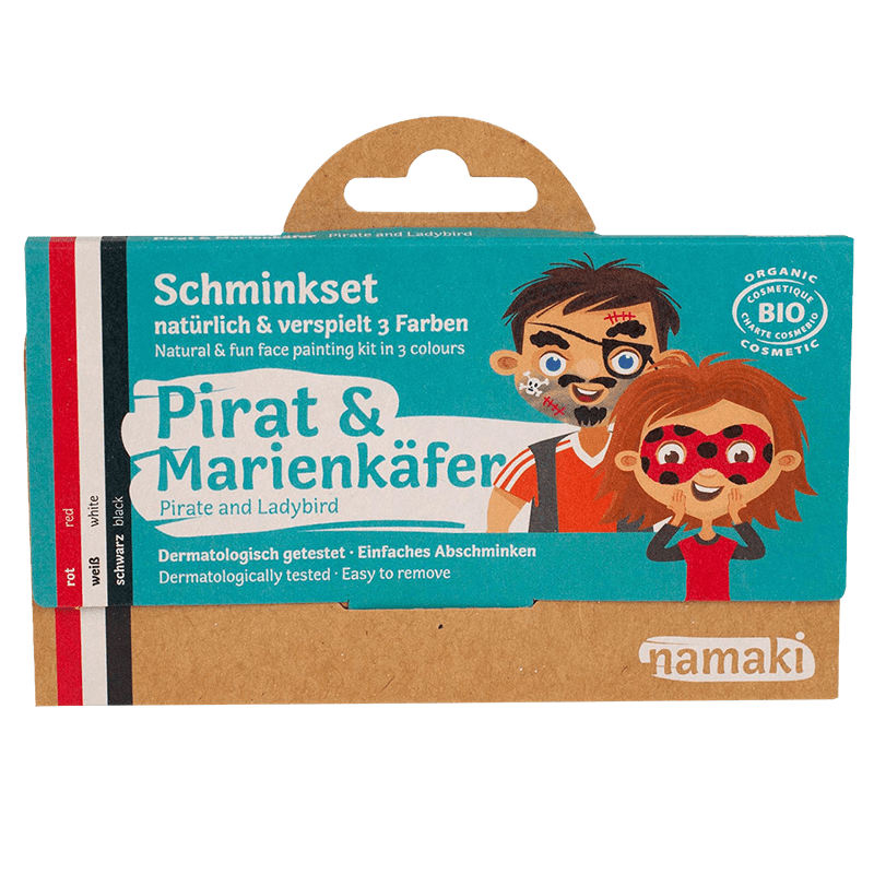 Namaki Bio-Gesichtsfarben-Set Pirat & Marienkäfer ohne Hintergrund