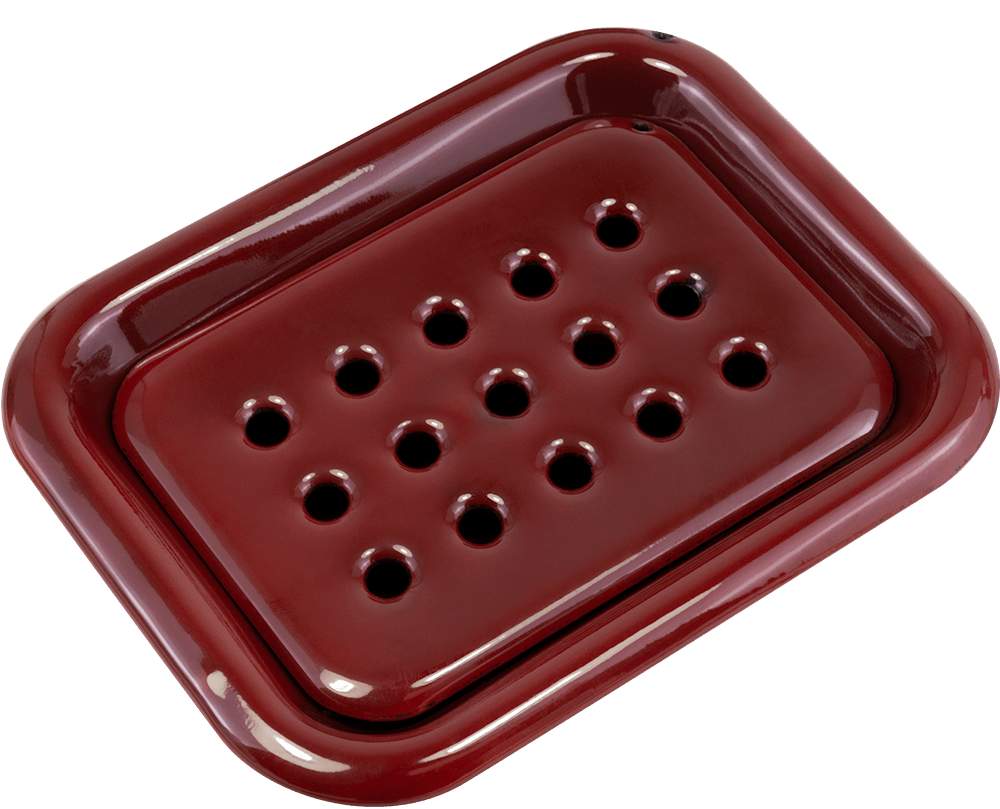 Seifenablage Emaille stehend Rubinrot