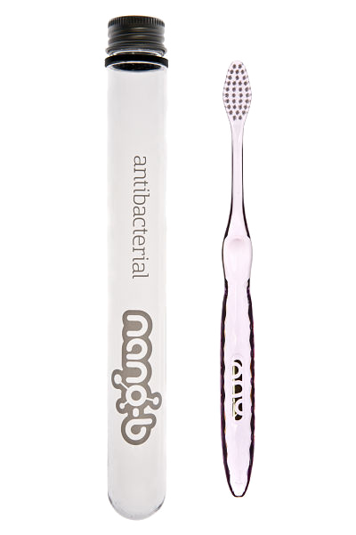 Nano b Zahnbürste Silber/Pink ohne Hintergrund