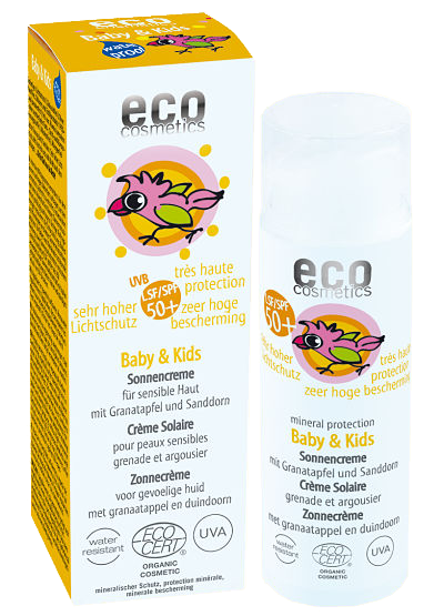 Eco BABY Sonnencreme LSF 50+ Granatapfel/Sanddorn ohne Hintergrund