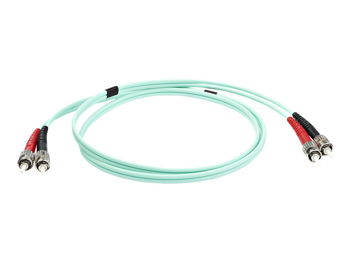 StarTech.com 1m Fiber Optic Cable - 10 Gb Aqua - Multimode Duplex 50/125 - LSZH - ST/ST - OM3 - ST to ST Fiber Patch Cable - Patch-Kabel - ST multi-mode (M)