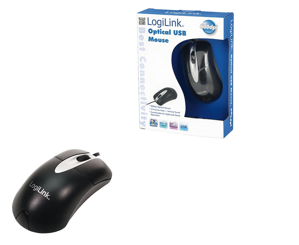 LogiLink Maus - rechts- und linkshändig - optisch