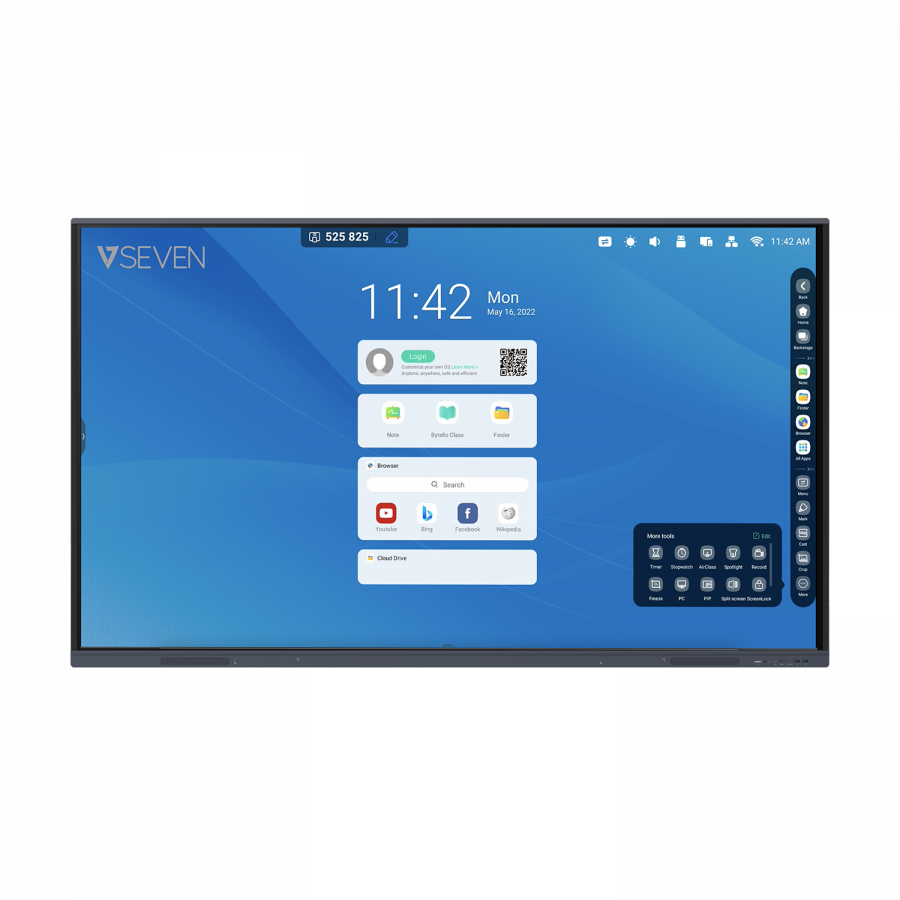 V7 165 cm (65") Diagonalklasse LCD-Display mit LED-Hintergrundbeleuchtung - interaktiv - mit Touchscreen (Multi-Touch)