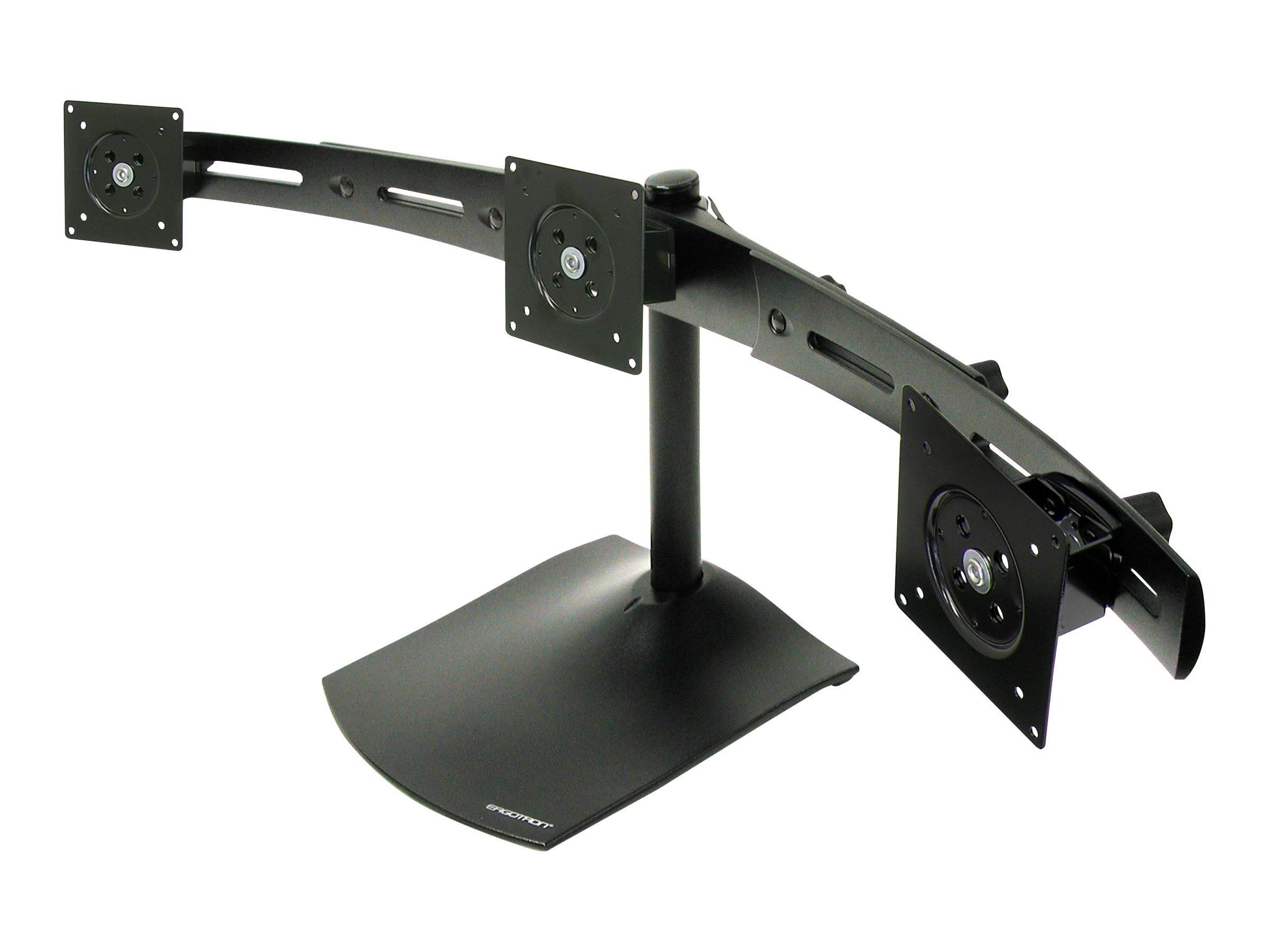 Ergotron DS100 Triple-Monitor Desk Stand - Aufstellung - für 3 LCD-Anzeigen - Aluminium, Stahl - Schwarz - Bildschirmgröße: bis zu 53,3 cm (bis zu 21 Zoll)